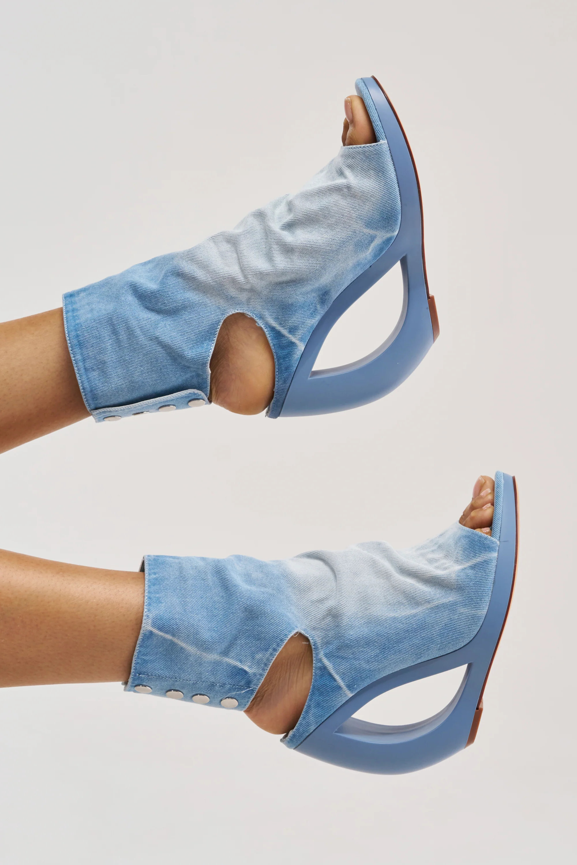 AZALEA WANG CIRCOS LIGHT DENIM WEDGE BOOTIE - Akira Wear