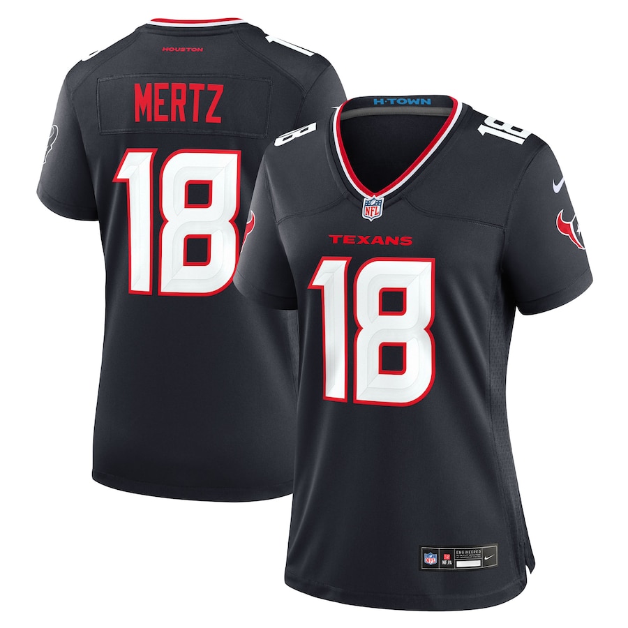 Women's Houston Texans Graham Mertz Nike Navy Team Game Jersey - Jersey