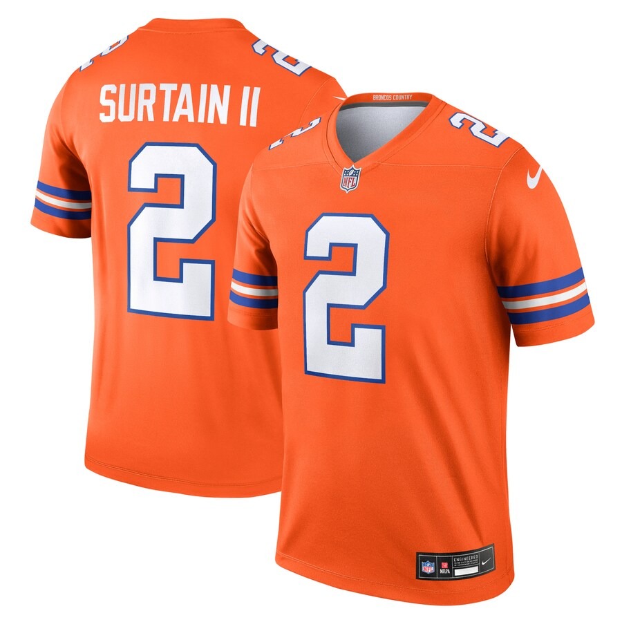 Men's Denver Broncos Patrick Surtain II Nike Orange Alternate Legend Jersey - Jersey