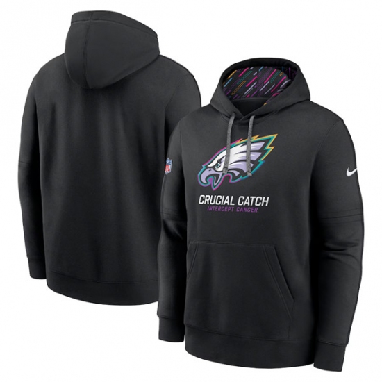 Men's Philadelphia Eagles Black 2024 Crucial Catch Club Pullover Hoodie - Jersey