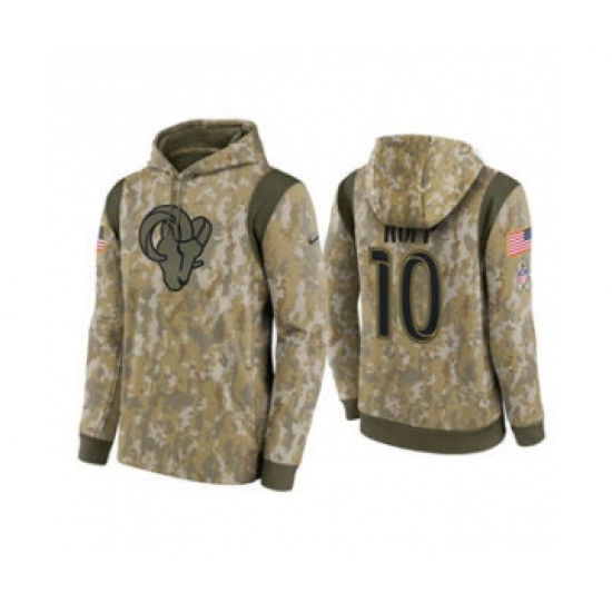 Men's Los Angeles Rams #10 Cooper Kupp Camo 2021 Salute To Service Therma Performance Pullover Football Hoodie - Jersey