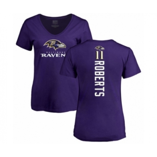 Football Women's Baltimore Ravens #11 Seth Roberts Purple Backer T-Shirt - Jersey