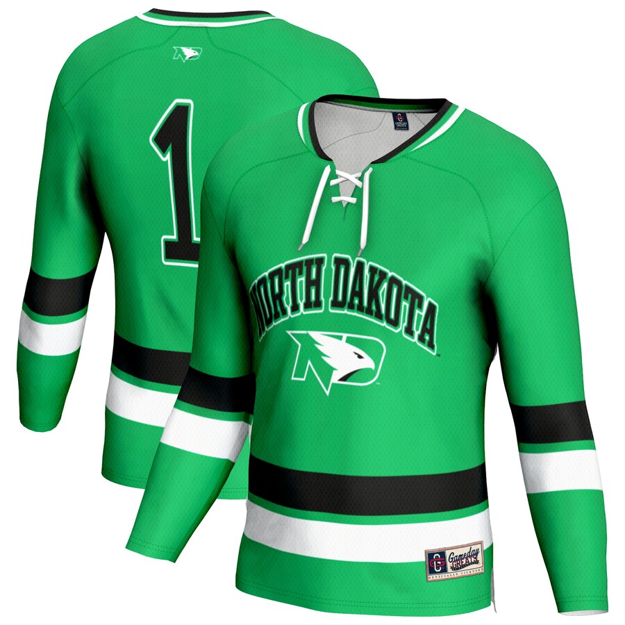 Youth GameDay Greats Kelly Green North Dakota Lightweight Fashion Men's Hockey Jersey - Jersey