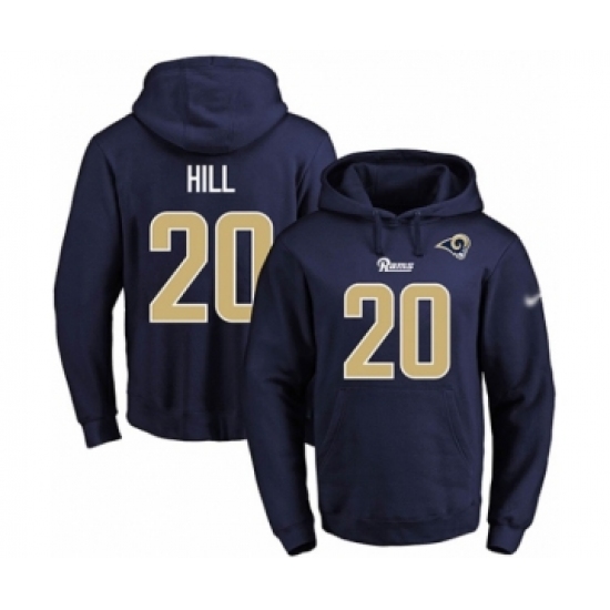 Football Men's Los Angeles Rams #20 Troy Hill Navy Blue Name & Number Pullover Hoodie - Jersey