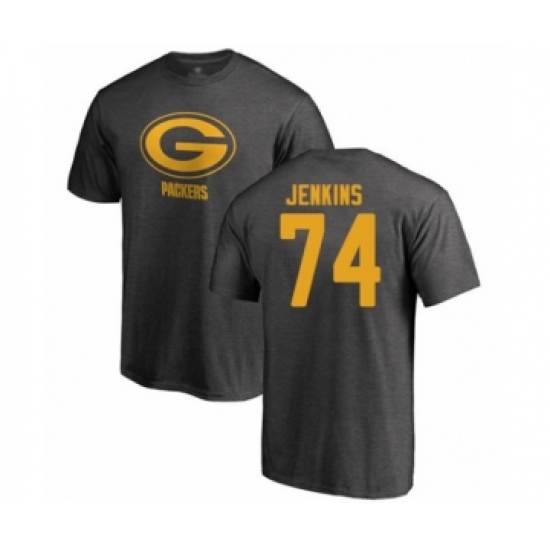 Football Green Bay Packers #74 Elgton Jenkins Ash One Color T-Shirt - Jersey