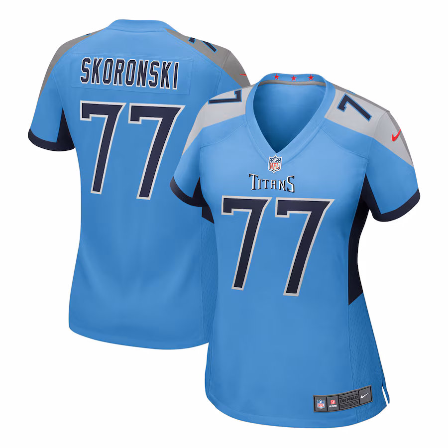 Women's Tennessee Titans Peter Skoronski Nike Light Blue Team Game Jersey - Jersey