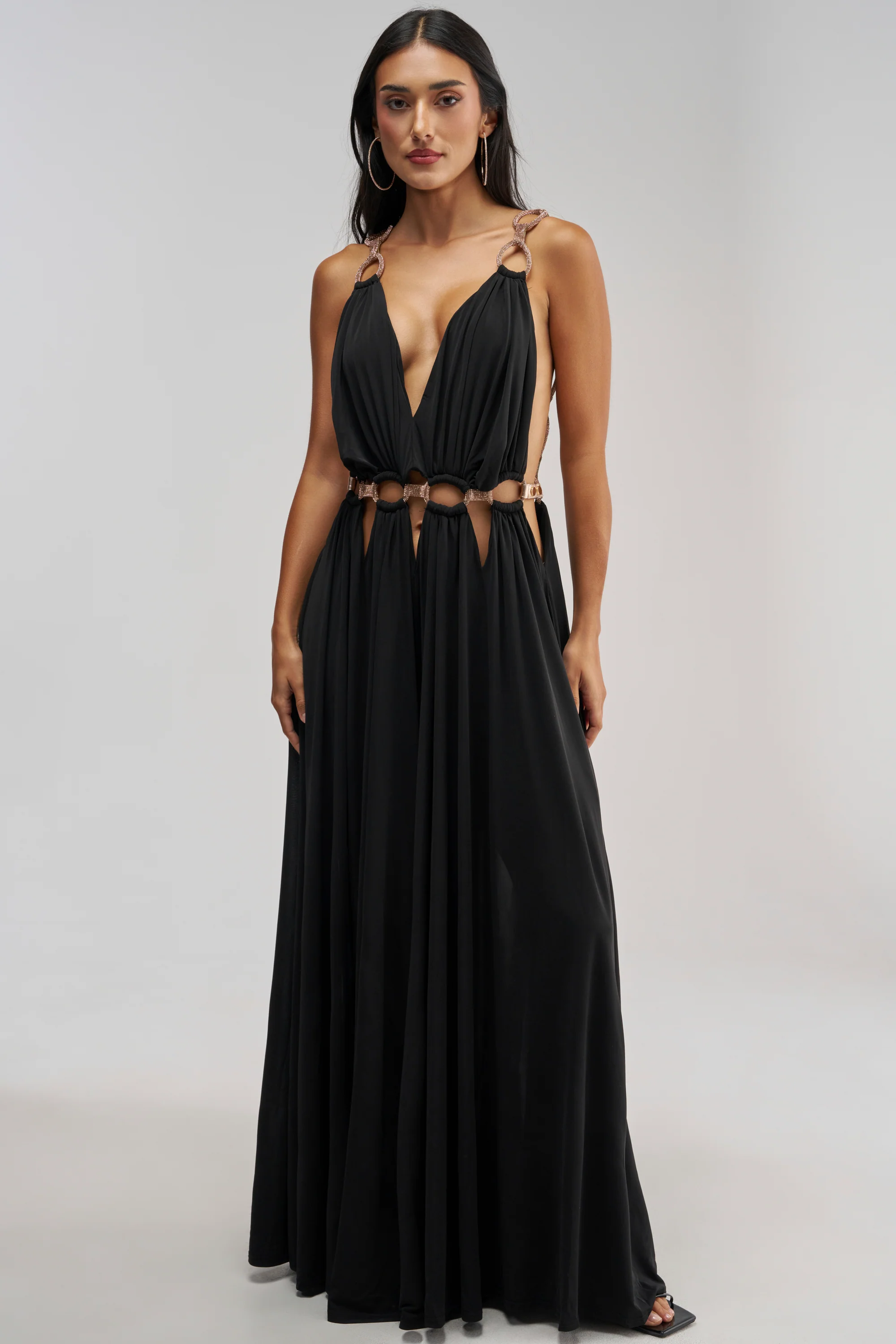 SITTING PRETTY PAVE CHAIN LINK JUMPSUIT DRESS - Akira Wear