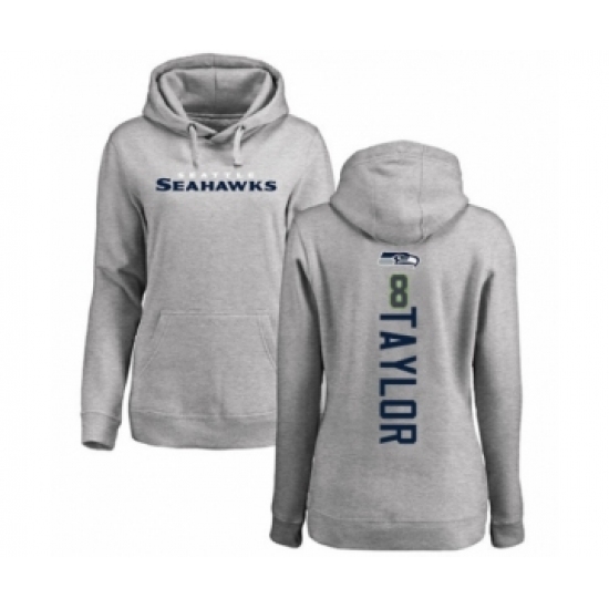 Football Women's Seattle Seahawks #8 Jamar Taylor Ash Backer Pullover Hoodie - Jersey