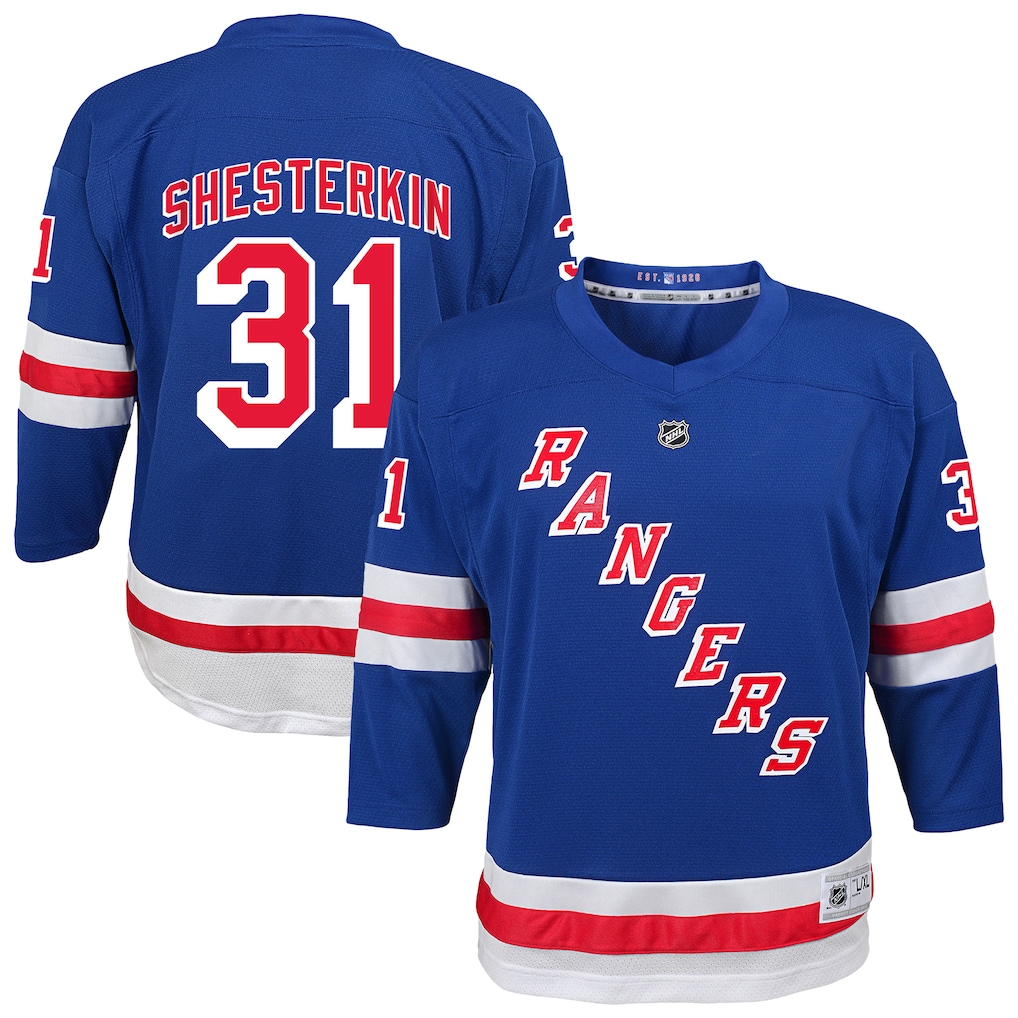 Youth New York Rangers Igor Shesterkin Blue Home Replica Player Jersey - Jersey