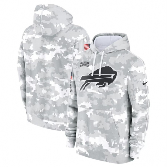 Men's Buffalo Bills 2024 Arctic Camo Salute To Service Club Fleece Pullover Hoodie - Jersey
