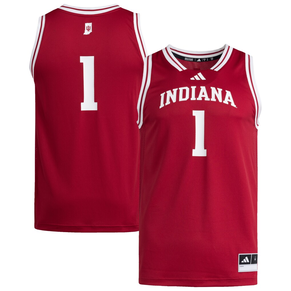 Men's adidas #1 Crimson Indiana Hoosiers Replica Swingman Jersey - Jersey