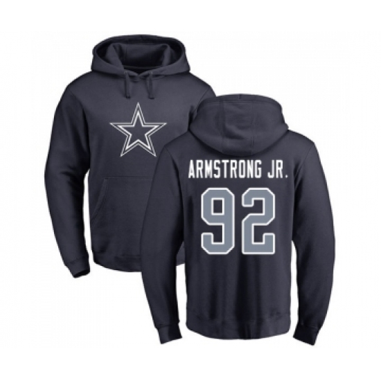 Football Dallas Cowboys #92 Dorance Armstrong Jr. Navy Blue Name & Number Logo Pullover Hoodie - Jersey