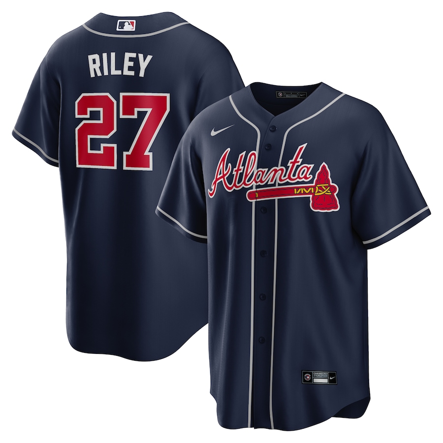 Men's Atlanta Braves Austin Riley Nike Navy Alternate Replica Jersey - Jersey