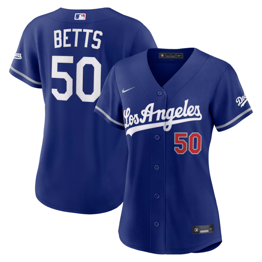 Women's Los Angeles Dodgers Mookie Betts Nike Royal Alternate Stadium Jersey - Jersey