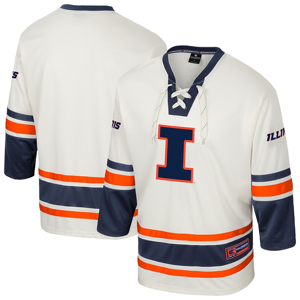 Men's Colosseum Cream Illinois Fighting Illini Puck Proud Fashion Hockey Jersey - Jersey