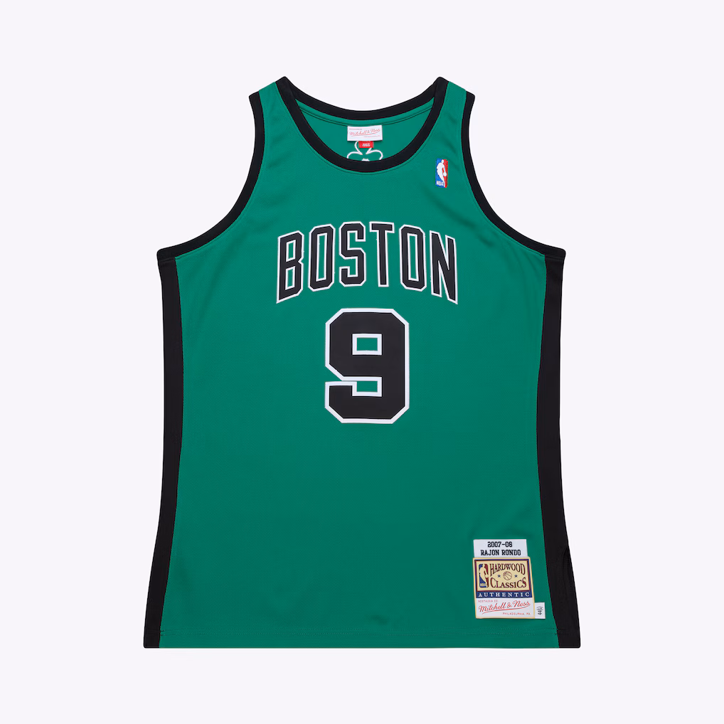 Men's Boston Celtics Rajon Rondo Mitchell & Ness Kelly Green 2007-08 Hardwood Classics Authentic Jersey - Jersey