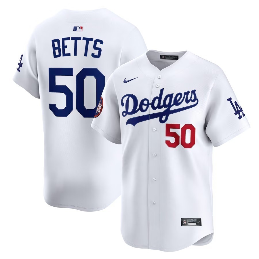 Men's Los Angeles Dodgers Mookie Betts Nike White 2025 MLB World Tour: Tokyo Series Home Limited Player Jersey - Jersey