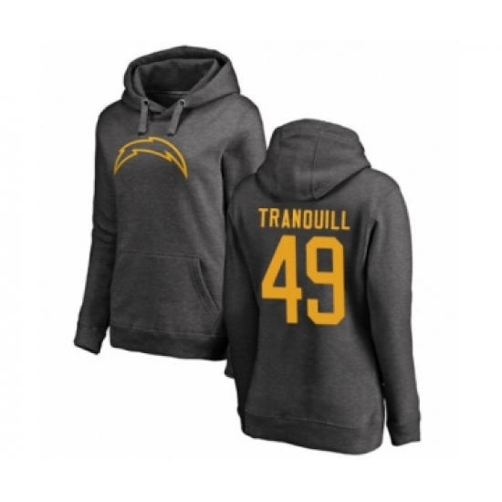 Football Women's Los Angeles Chargers #49 Drue Tranquill Ash One Color Pullover Hoodie - Jersey
