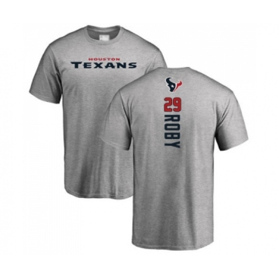 Football Houston Texans #29 Bradley Roby Ash Backer T-Shirt - Jersey