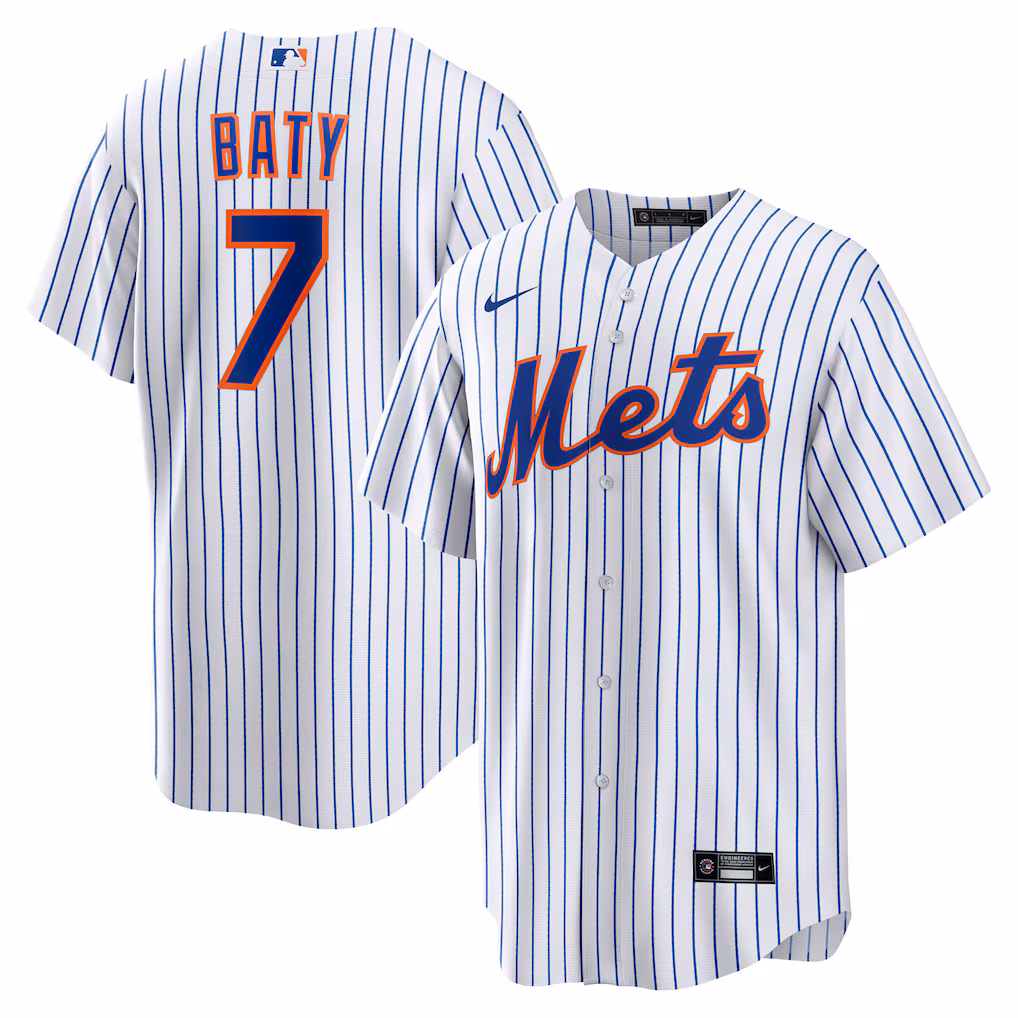 Men's New York Mets Brett Baty Nike White Home Replica Jersey - Jersey