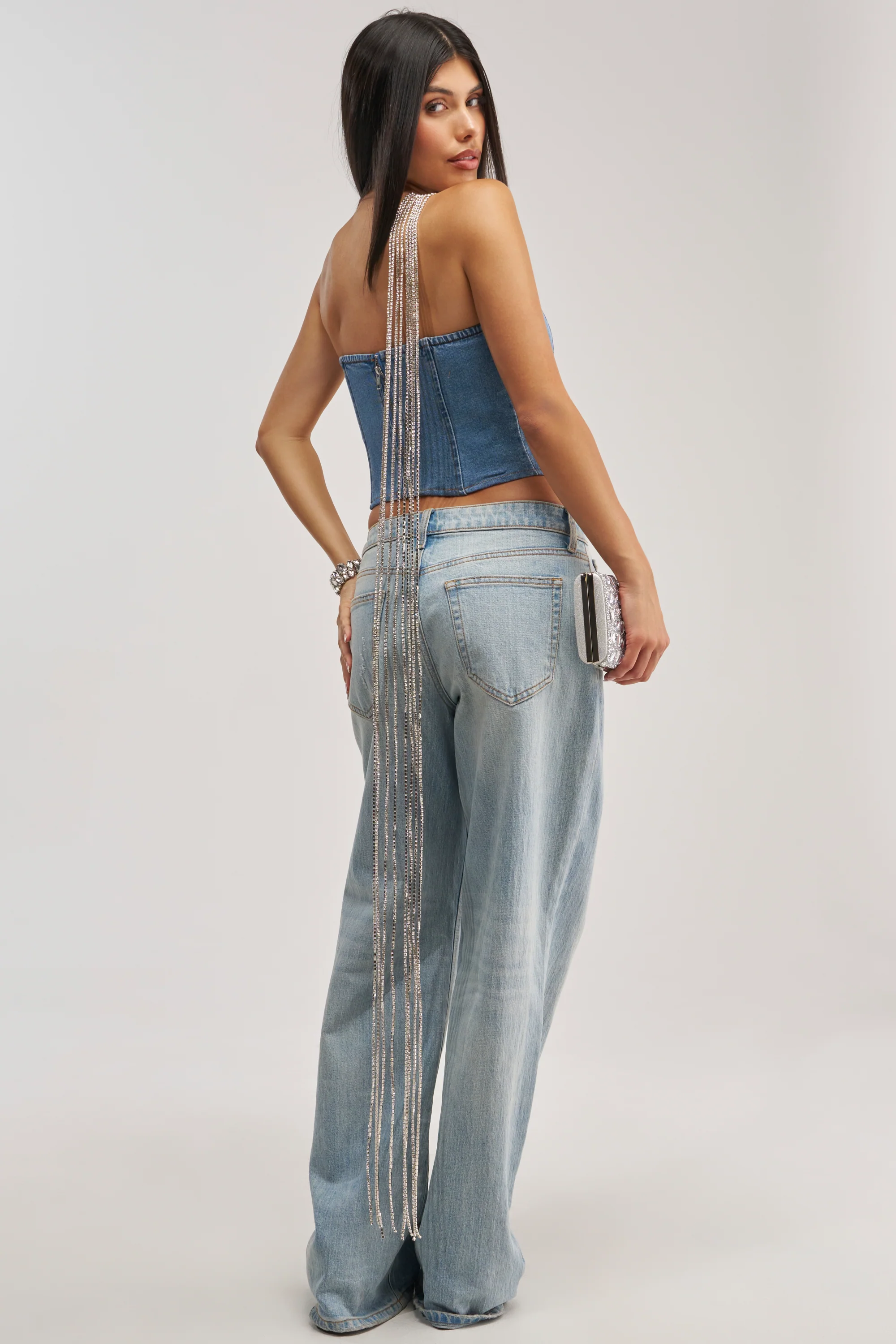 YOU WOULDNT GET IT RHINESTONE DETAIL CORSET - Akira Wear