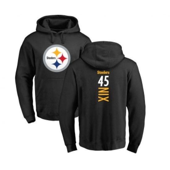 Football Pittsburgh Steelers #45 Roosevelt Nix Black Backer Pullover Hoodie - Jersey