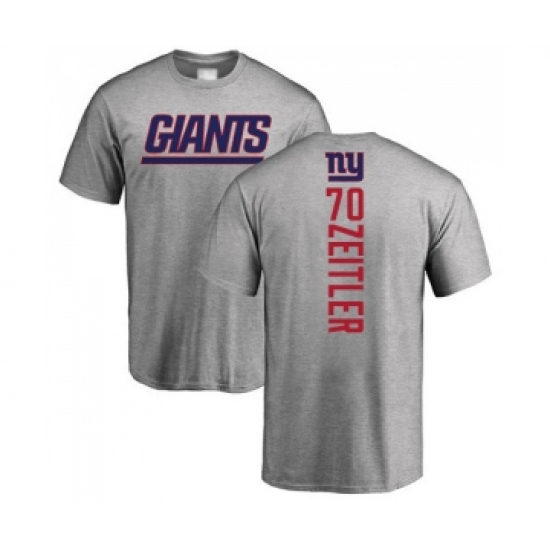 Football New York Giants #70 Kevin Zeitler Ash Backer T-Shirt - Jersey