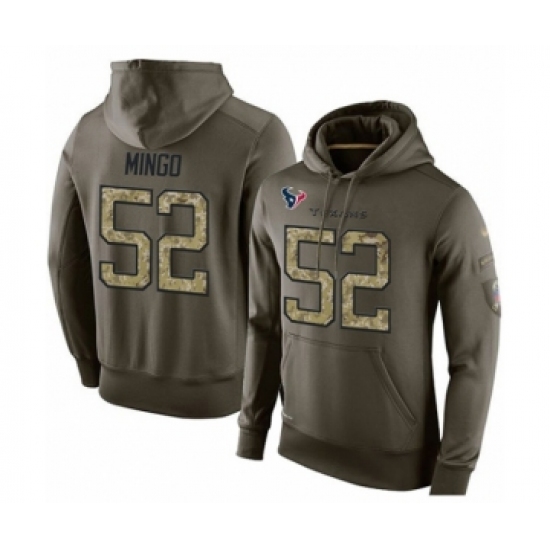 Football Men's Houston Texans #52 Barkevious Mingo Green Salute To Service Pullover Hoodie - Jersey