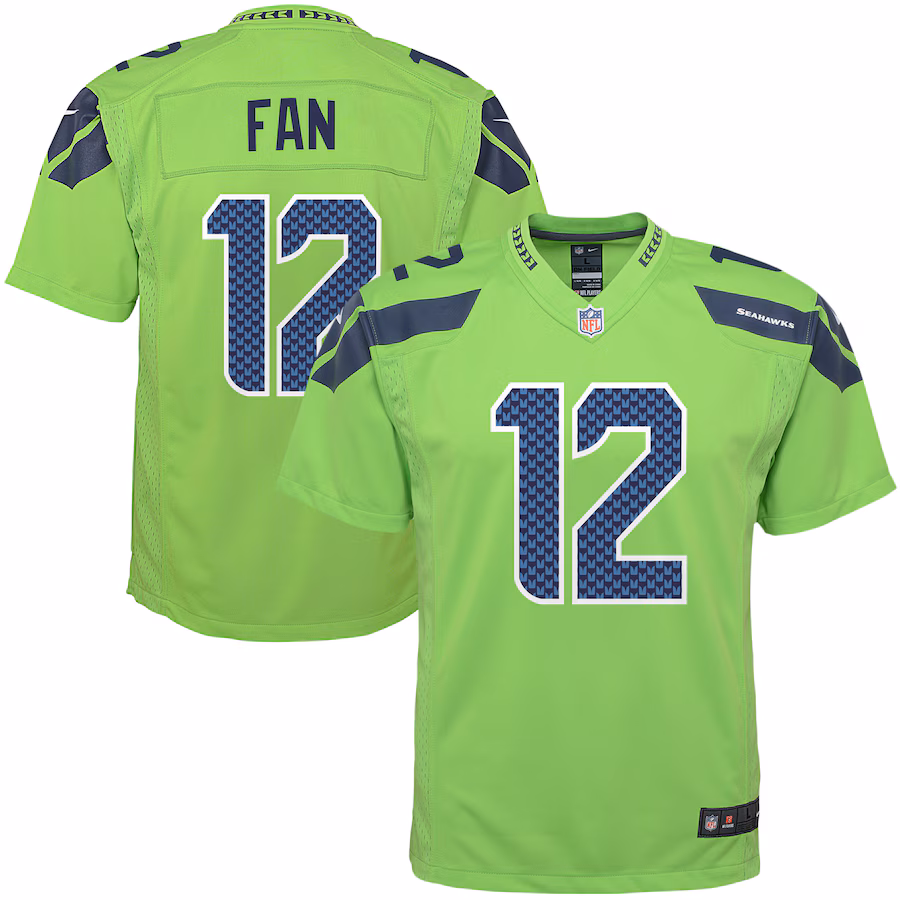 Youth Seattle Seahawks 12th Fan Nike Neon Green Game Jersey - Jersey