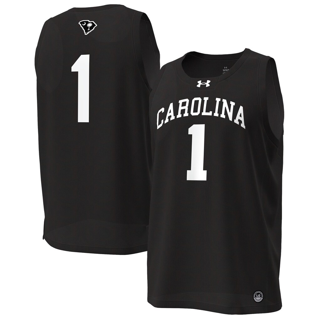 Men's Under Armour Black South Carolina Gamecocks #1 Replica Basketball Jersey - Jersey