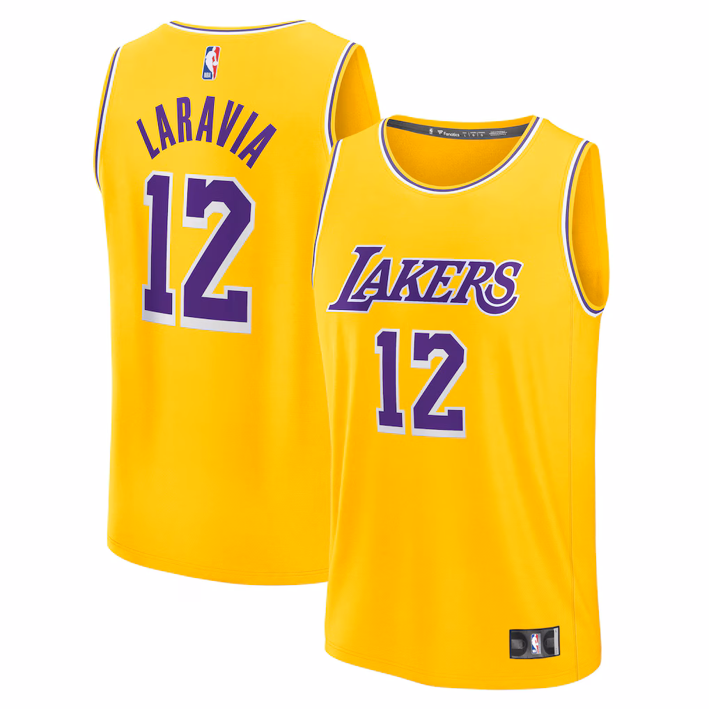 Men's Los Angeles Lakers Jake LaRavia Fanatics Gold Fast Break Replica Jersey - Icon Edition - Jersey