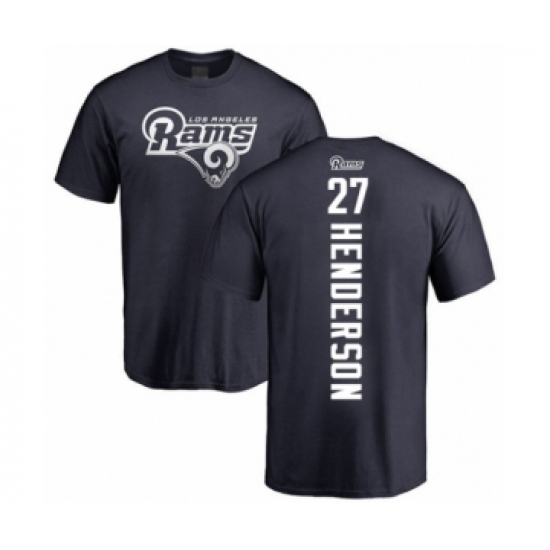 Football Los Angeles Rams #27 Darrell Henderson Navy Blue Backer T-Shirt - Jersey