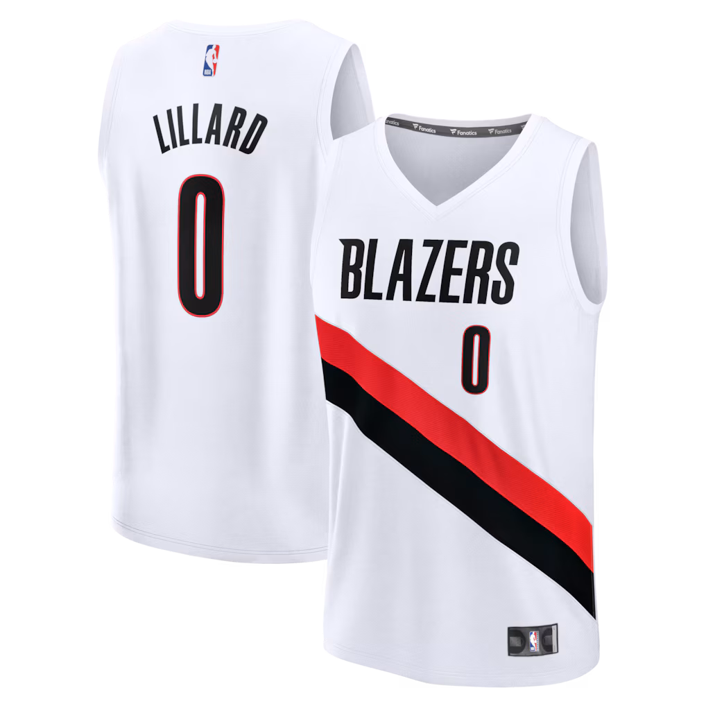 Youth Portland Trail Blazers Damian Lillard Fanatics White Fast Break Replica Jersey - Association Edition - Jersey