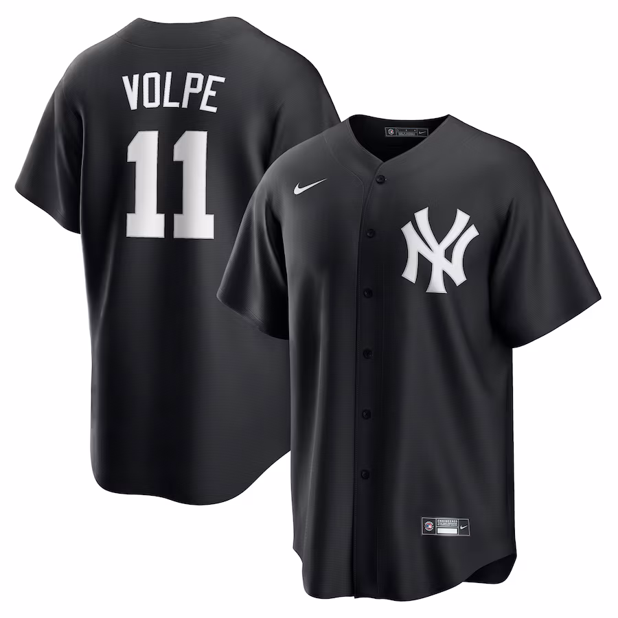 Men's New York Yankees Anthony Volpe Nike Black Fashion Replica Player Jersey - Jersey