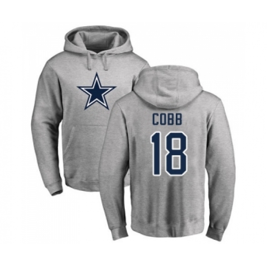 Football Dallas Cowboys #18 Randall Cobb Ash Name & Number Logo Pullover Hoodie - Jersey
