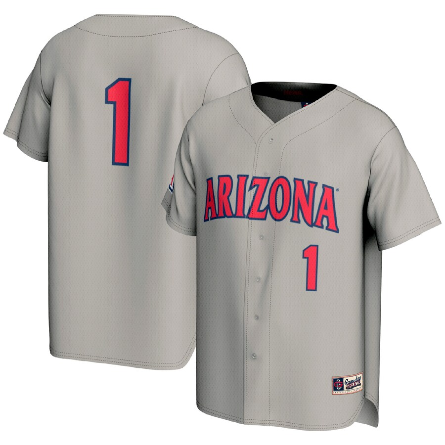 Youth GameDay Greats #1 Gray Arizona Wildcats Lightweight Baseball Fashion Jersey - Jersey