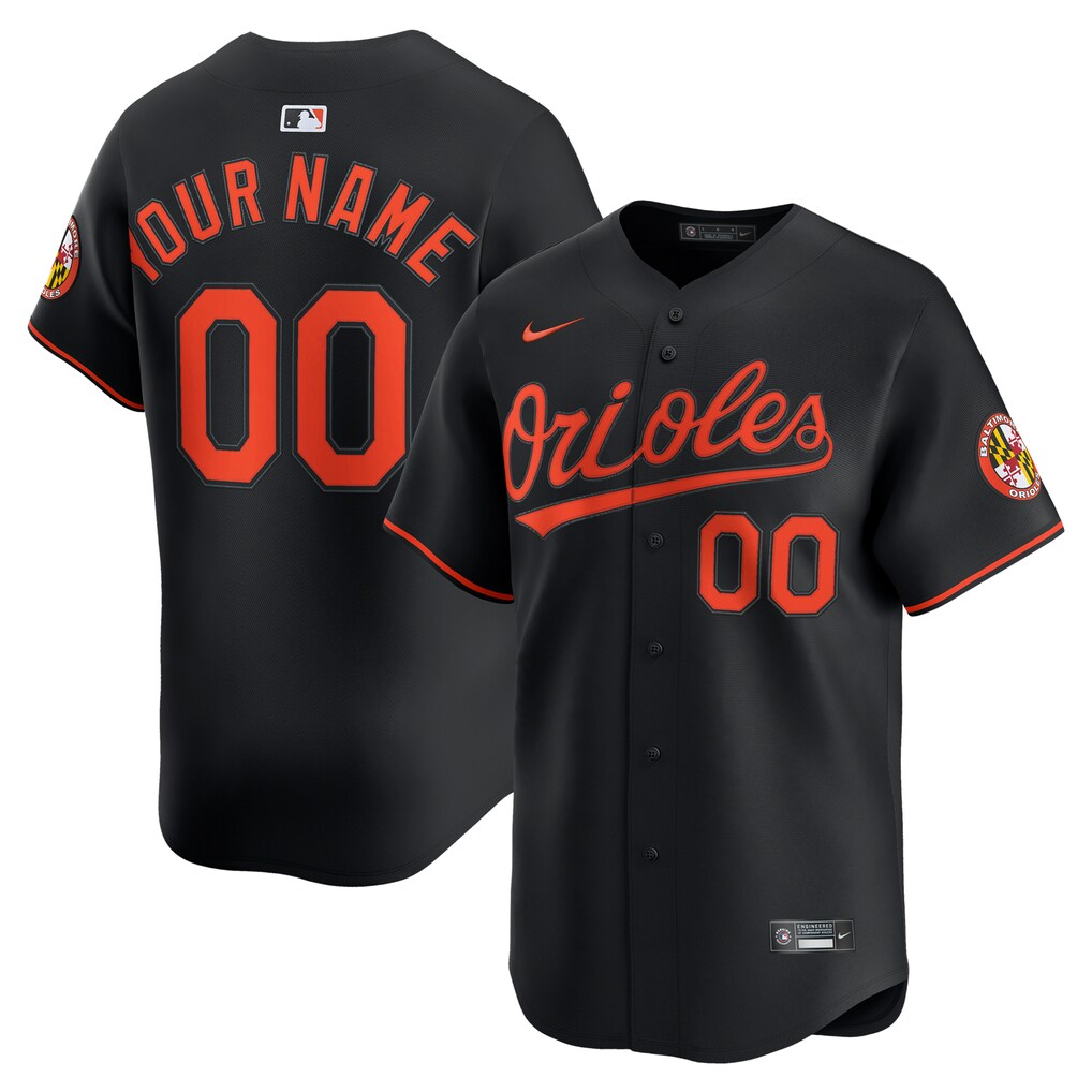 Men's Baltimore Orioles Nike Black Alternate Limited Custom Jersey - Jersey