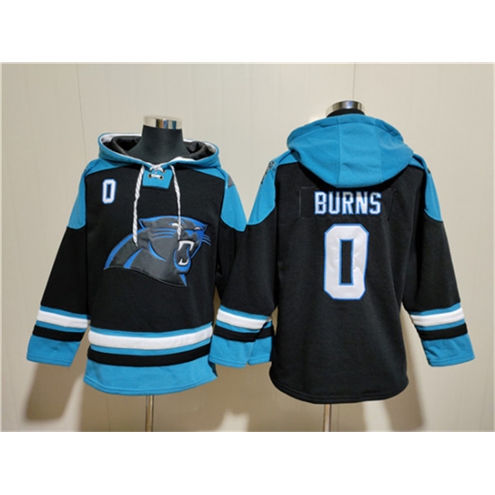 Men's Carolina Panthers #0 Brian Burns Black Ageless Must-Have Lace-Up Pullover Hoodie - Jersey