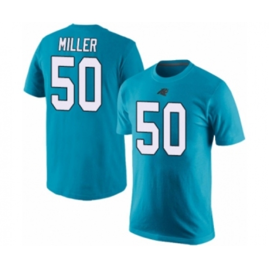 Football Men's Carolina Panthers #50 Christian Miller Blue Rush Pride Name & Number T-Shirt - Jersey