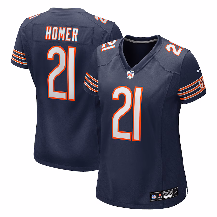 Women's Chicago Bears Travis Homer Nike Navy Team Game Jersey - Jersey