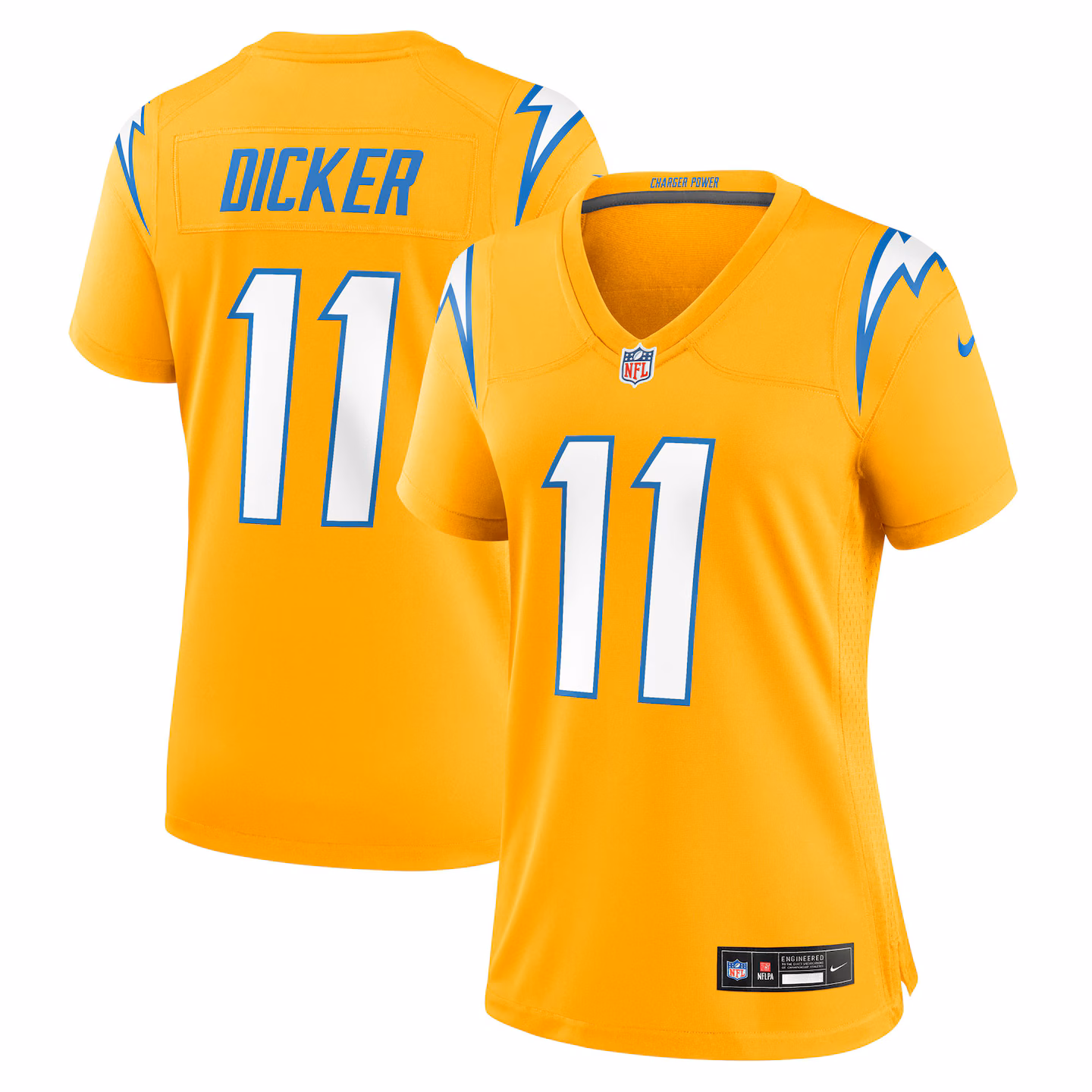 Women's Los Angeles Chargers Cameron Dicker Nike Gold Alternate Game Jersey - Jersey
