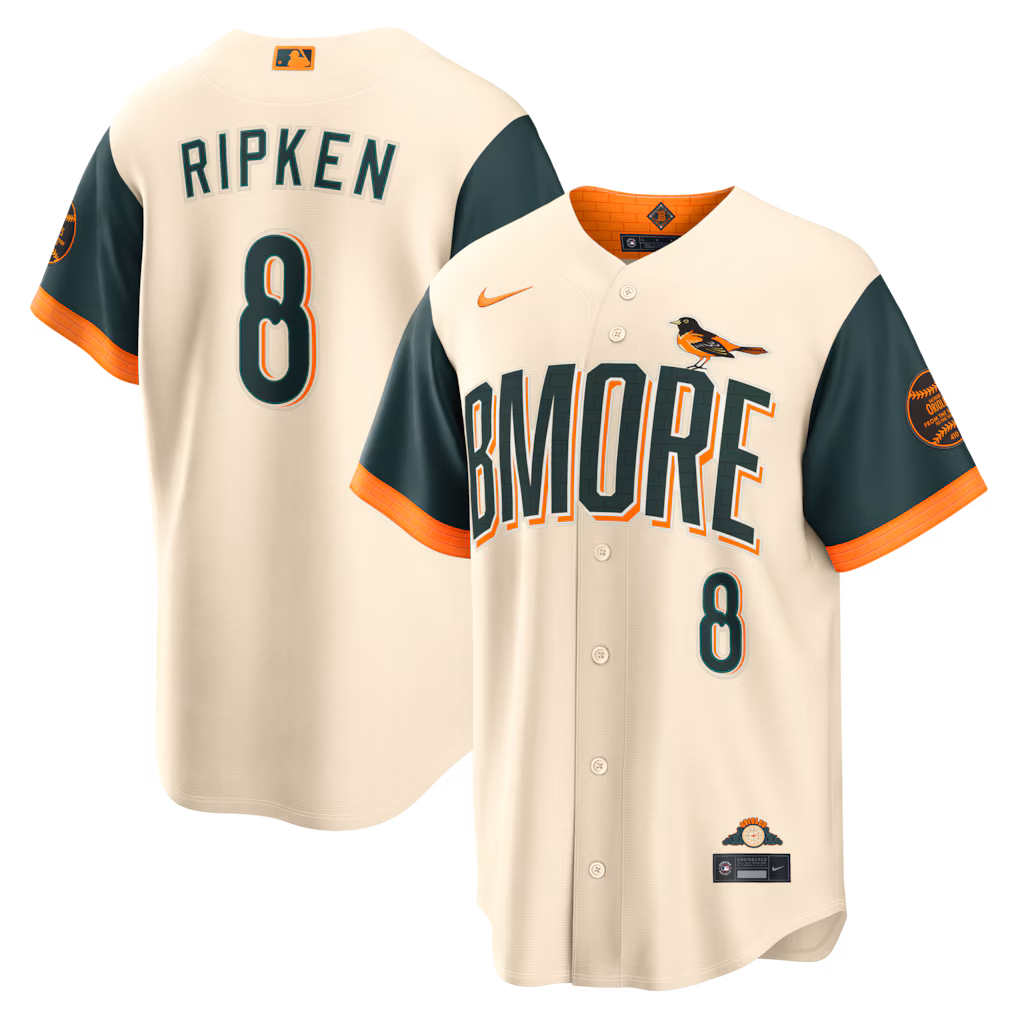 Men's Baltimore Orioles Cal Ripken Jr. Nike Cream 2026 City Connect Stadium Jersey - Jersey