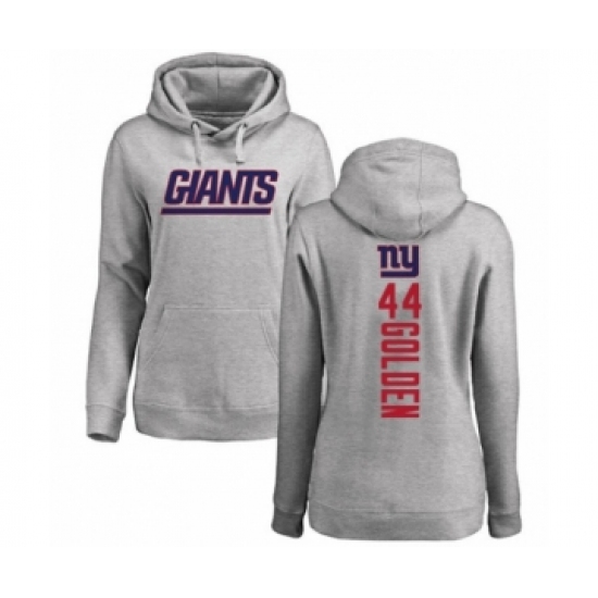 Football Women's New York Giants #44 Markus Golden Ash Backer Pullover Hoodie - Jersey