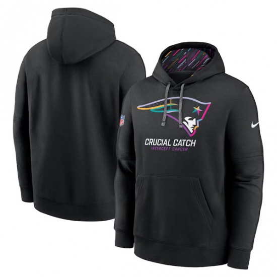 Men's New England Patriots Black 2024 Crucial Catch Club Pullover Hoodie - Jersey