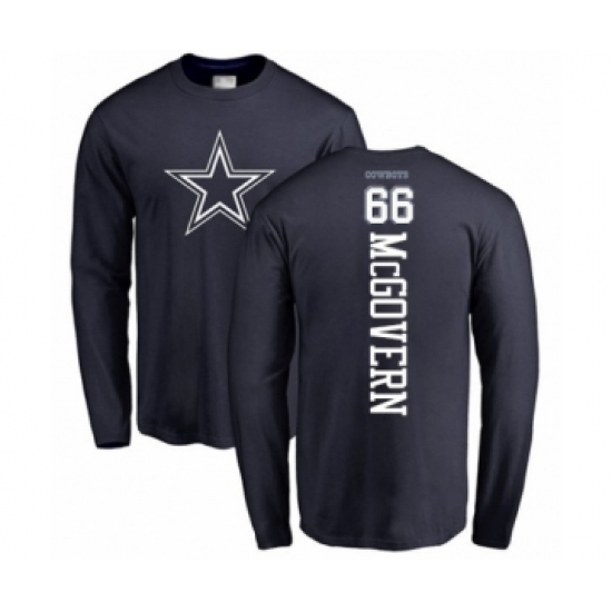 Football Dallas Cowboys #66 Connor McGovern Navy Blue Backer Long Sleeve T-Shirt - Jersey