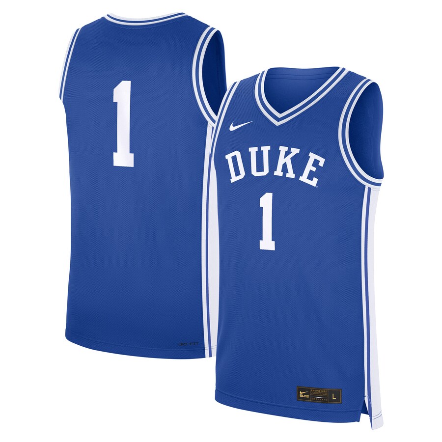 Men's Nike #1 Royal Duke Blue Devils Road Replica Jersey - Jersey