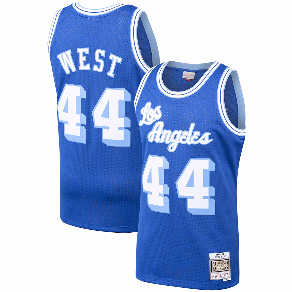 Men's Los Angeles Lakers Jerry West Mitchell & Ness Royal Hardwood Classics Swingman Jersey - Jersey