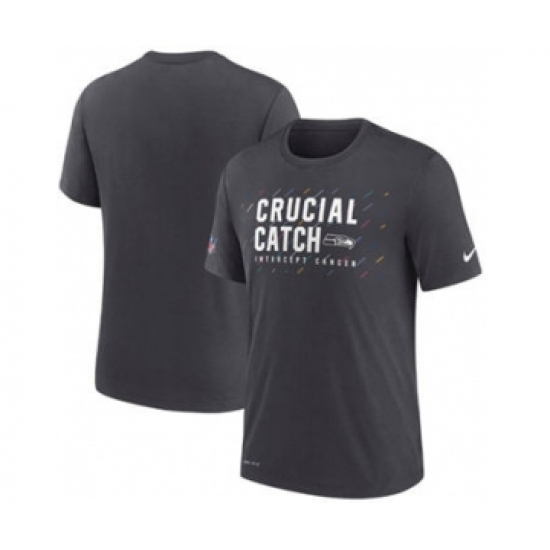 Men's Seattle Seahawks Charcoal 2021 Crucial Catch Performance T-Shirt - Jersey