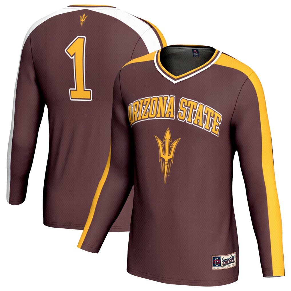 Unisex GameDay Greats Maroon #1 Arizona State Sun Devils Lightweight Collegiate Volleyball Fashion Jersey - Jersey