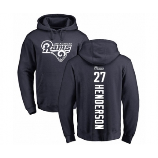 Football Los Angeles Rams #27 Darrell Henderson Navy Blue Backer Pullover Hoodie - Jersey